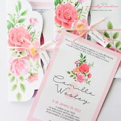 Convite de casamento floral - comprar online