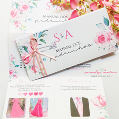 Manual dos padrinhos casamento floral rosa [duas dobras horizontal] - comprar online
