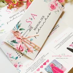 Manual dos padrinhos casamento floral rosa [duas dobras horizontal]