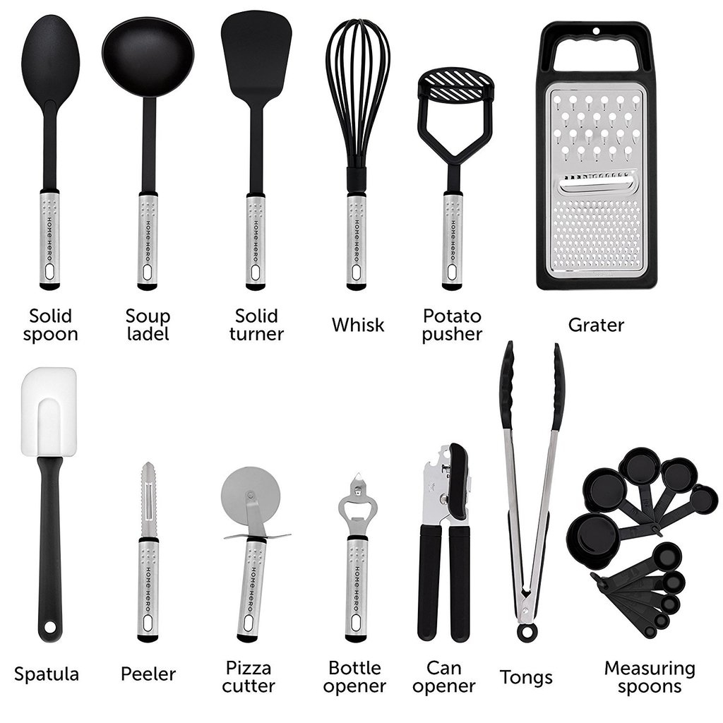 Set X6 Utensilios Cocina Nylon Cucharón Espumadera Espatula