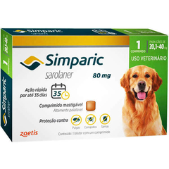 Simparic para Cães de 20,1 a 40 Kg (80 mg)