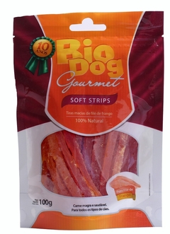 Petisco BioDog Gourmet Soft Strips Filé de Frango