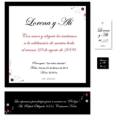 casamiento arte invitaciones weddings cards personalizada trama arabescos clásica Iniciales