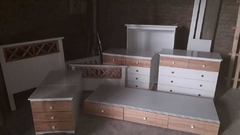 Juego de Dormitorio Super Premium Combinado detalles madera - tienda online