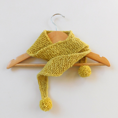 conjunto bloomers + mini bufandita amarillo - EntramadoSur. Moda infantil sostenible