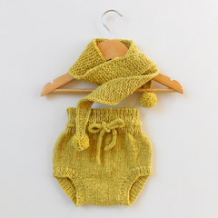 Mini Bufanda Pompones amarillo - comprar online