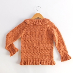 Sweater Fleuri anaranjado - EntramadoSur. Moda infantil sostenible