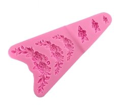 Molde Silicone Com Rosas Rosa Pasta Americana Biscuit - comprar online