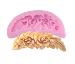 M109 Molde Silicone Decoração Bolo Rosa Pasta Americana Biscuit