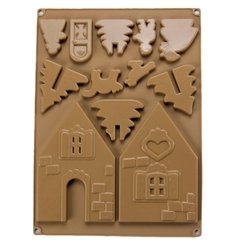 Imagem do Molde Silicone Casa 3d Natal Chocolate Pasta Americana M120