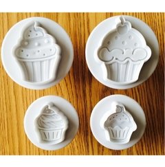 E10 Cortador Ejetor Cupcake Doce 4 Pçs Pasta Americana Biscuit - comprar online