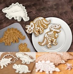 Imagem do P17 Cortador Biscoito 3d Dinossauro Pasta Americana Kit C/ 3 Pçs