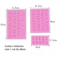 Kit Com 3 Moldes De Silicone Letras E Números (alfabeto) M08B - comprar online