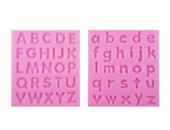 Molde Silicone Alfabeto Letras Maiúsculas e Minúsculas (2 Pçs) Pasta Americana Biscuit M04