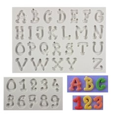 Molde de Silicone Alfabeto Letras e Numeros 2 pçs Pasta Americana M123