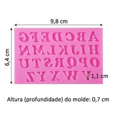 M139 Molde de Silicone Mini Alfabeto Letras Maiúsculas Pasta Americana - comprar online