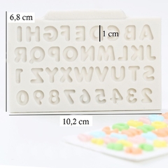 M146 Molde de Silicone Mini Alfabeto Letras Números Pasta Americana Biscuit