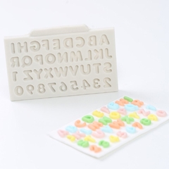 Imagem do M146 Molde de Silicone Mini Alfabeto Letras Números Pasta Americana Biscuit