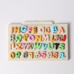 M146 Molde de Silicone Mini Alfabeto Letras Números Pasta Americana Biscuit