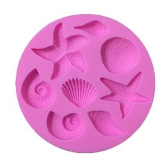 Molde Silicone Concha Mar Estrela Pasta Americana Biscuit M81