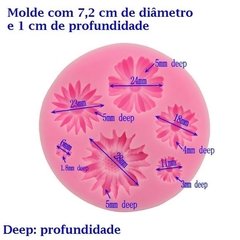 Molde De Silicone Flor Com 6 Flores - Pasta Americana e Biscuit M62 - Coisas da  Lua