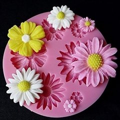 Molde De Silicone Flor Com 6 Flores - Pasta Americana e Biscuit M62