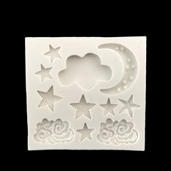 M95 Molde Silicone Nuvem Estrela Lua Pasta Americana Biscuit - comprar online