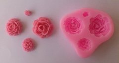 Molde de silicone com 4 rosas modelo B