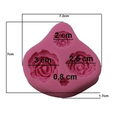 Molde de silicone com 4 rosas modelo B - Coisas da  Lua