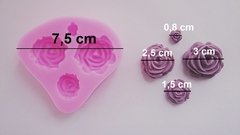 Molde De Silicone Para Confeitaria 4 Tamanhos De Rosa - comprar online