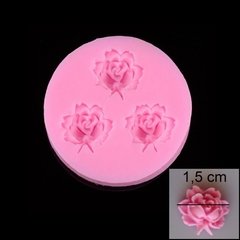 Molde De Silicone 3 Rosas Pequenas 1,5cm - Para Confeitaria