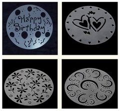 Stencil Para Decorar Bolos - Kit Com 4 Pçs - Pronta Entrega