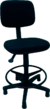 Cadeira Caixa alta estofada em espuma injetada com encosto fixo com regulagem e ajuste de altura