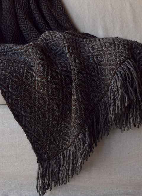 VALLE VERBENA THROW - GRIS + CHOCOLATE