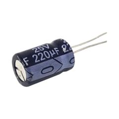SYSCOM Capacitor Electrolítico Radial de Aluminio, 220 µFd, 25 Vcc, 105 °C, 8 x 11 mm. MOD: 0220M0025V