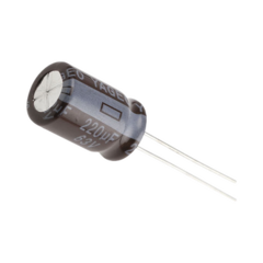 SYSCOM Capacitor Electrolítico de Aluminio, Radial de 220 µFd, 63 Vcc, 105 °C, 10 x 15 mm. 0220M0063V