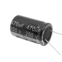 SYSCOM Capacitor Electrolítico de Aluminio, Radial de 470 µFd, 250 Vcc, 105 °C, 25 x 40 mm. MOD: 0470M0250V