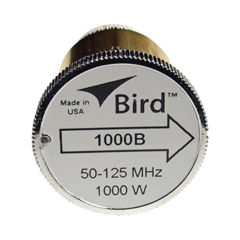 BIRD TECHNOLOGIES Elemento de Potencia en línea 7/8" a 1000 Watt para Wattmetro BIRD 43, en el Rango de Frecuencia de 50 a 125 MHz. MOD: 1000B