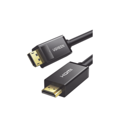 UGREEN Cable DP Macho a HDMI Macho | Longitud 5m | Soporta 4K@30Hz | Soporta 3D | Cobre Estañado 28AWG | Blindaje interno múltiple | Transmisión Unidireccional | Botón de Liberación | Chip de Última Generación. 10204