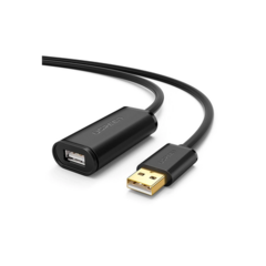 UGREEN Cable de Extensión Activo USB 2.0 / 5 Metros / Macho-Hembra / Booster individual FE1.1S incorporado / Velocidad de hasta 480 Mbps / Ideal para impresoras, consolas , Webcam, etc. 10319