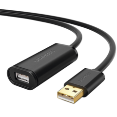 UGREEN Cable de Extensión Activo USB 2.0 / 30 Metros / Macho-Hembra / Booster individual FE1.1S incorporado / Velocidad de hasta 480 Mbps / Ideal para impresoras, consolas , Webcam, etc. 10326