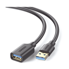UGREEN Cable Extensor USB 3.0 / 1 Metro / Macho-Hembra / 5 Gbps / Ultra Durabilidad / Núcleo de cobre estañado 28/22 AWG / Blindaje interior múltiple / Ideal para teclado, mouse , etc. 10368