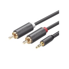UGREEN Cable Adaptador de 3.5mm Macho a 2 RCA Macho / 3 Metros / Color Gris / Blindaje Múltiple / ABS / Alta Calidad 10512 - buy online