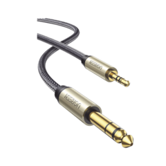 UGREEN Cable Audio Estéreo 3.5mm TRS a 6.35mm TS / 1 Metro / Audio de Hi-Fi / Trenza de Nylon / Blindaje Múltiple / Caja de Aleación Zinc / Núcleo de Cobre Puro / Compatibilidad Universal 10625