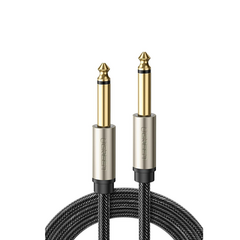 UGREEN Cable de Audio 6.5mm Macho a 6.5mm Macho / 5 Metros / Núcleo de Cobre / Blindaje Interno / Nylon Trenzado / Color Negro 10640
