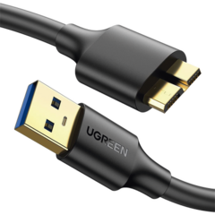 UGREEN Cable Adaptador USB 3.0 a Micro USB 3.0 / 0.5 Metros / Carga y Sincronización de Datos / Velocidad de hasta 5 Gbps / Blindaje Interior Múltiple / Núcleo de Cobre Estañado de 22 AWG / Compatibilidad Universal. MOD: 10840