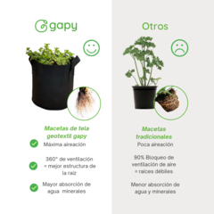 Gapy Maceta De Cultivo Geotextil Premium 20 Galones Con Asas - comprar en línea