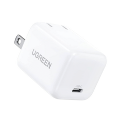 UGREEN Cargador Mini de 20W serie Nexode / 1 USB-C de Carga Rápida / Tecnología GaN II / Power Delivery 3.0 / Quick Charge 4.0 / Carga Inteligente /Múltiple Protección / Mayor Eficiencia Energética / Color Blanco 15328