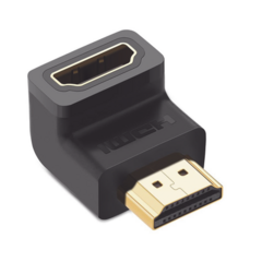 UGREEN Adaptador HDMI de 90 Grados Macho a Hembra / Hacia Abajo / HDMI 2.0 4K@60Hz / Proporciona Flexibilidad Sin Doblar los Cables HDMI 20109