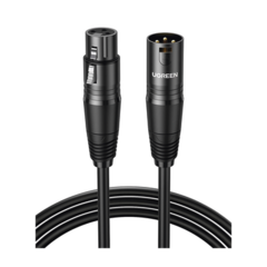 UGREEN Cable para Micrófono XLR Tipo Canon Macho a Hembra | 15 Metros | Plug & Play | Anti interferencias | Triple Blindaje | Alta Calidad | Color Negro. 20716